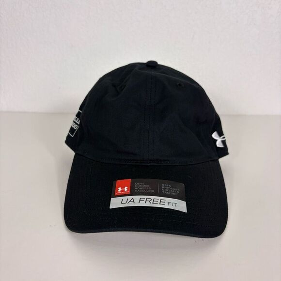 New Under Armour Free Fit Black Adjustable Back Baseball Hat Men's - Picture 1 of 6